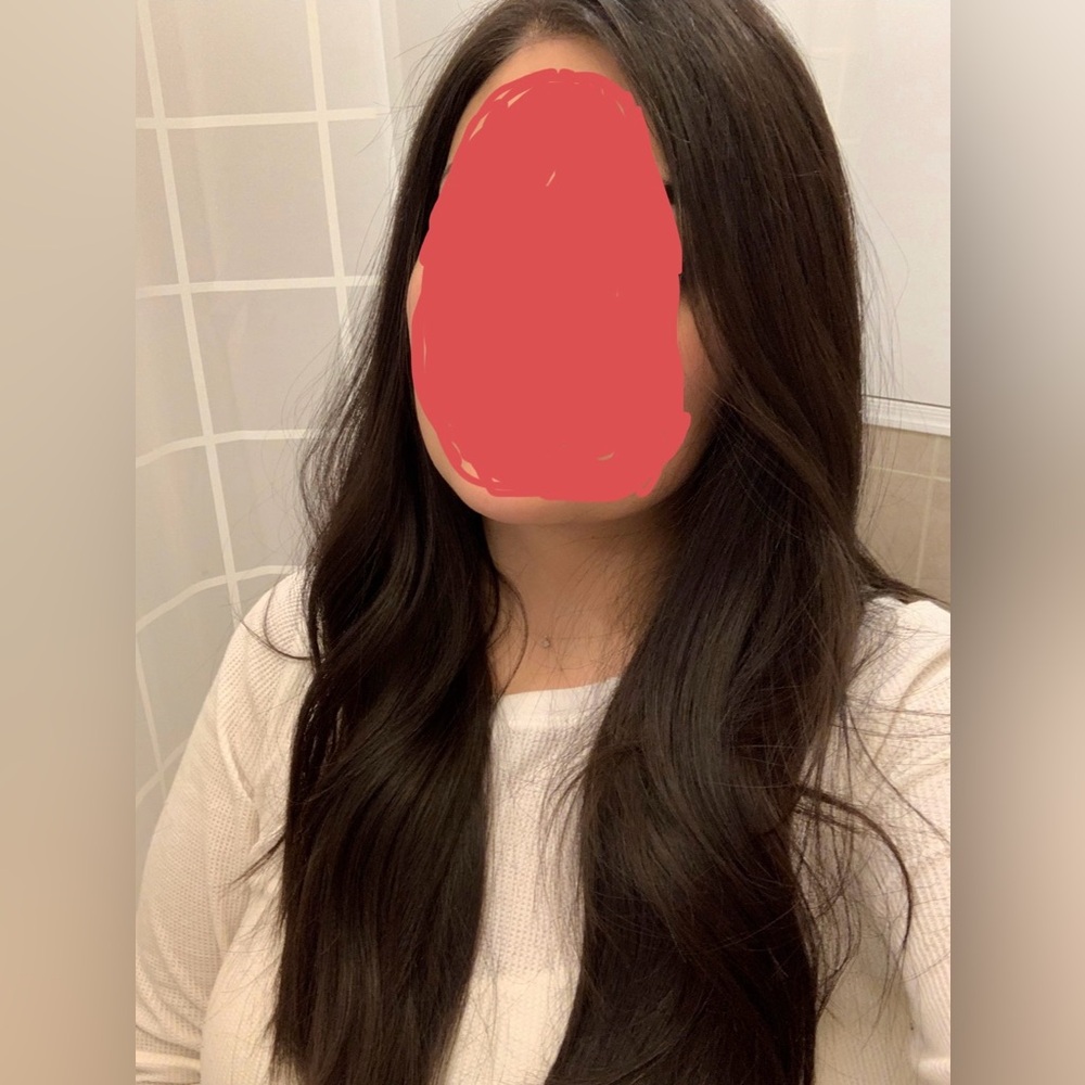 WigsbyTiffani 22” Human Hair Wig. Gently used, lace cut. Medium cap, 1B color.